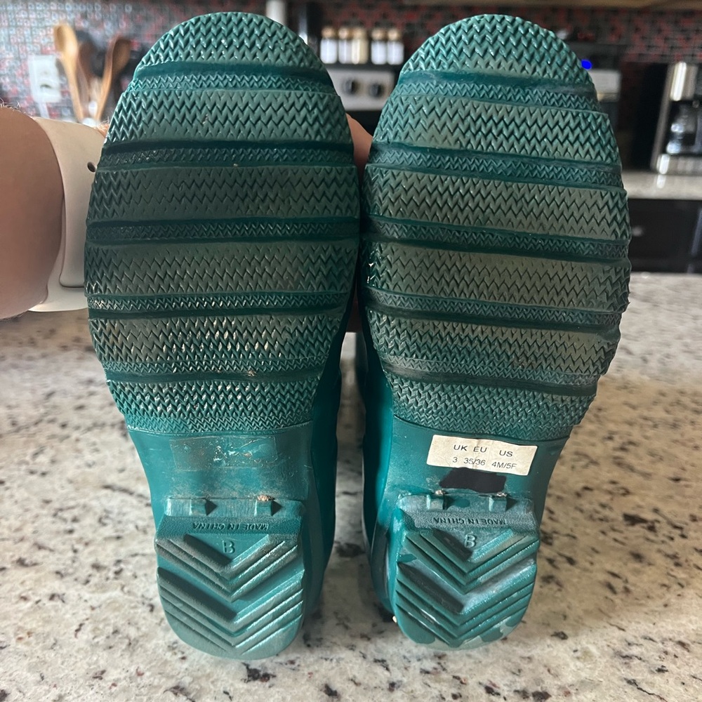Hunter Original Tall Gloss Laguna Green Rain Boots - Picture 11 of 13